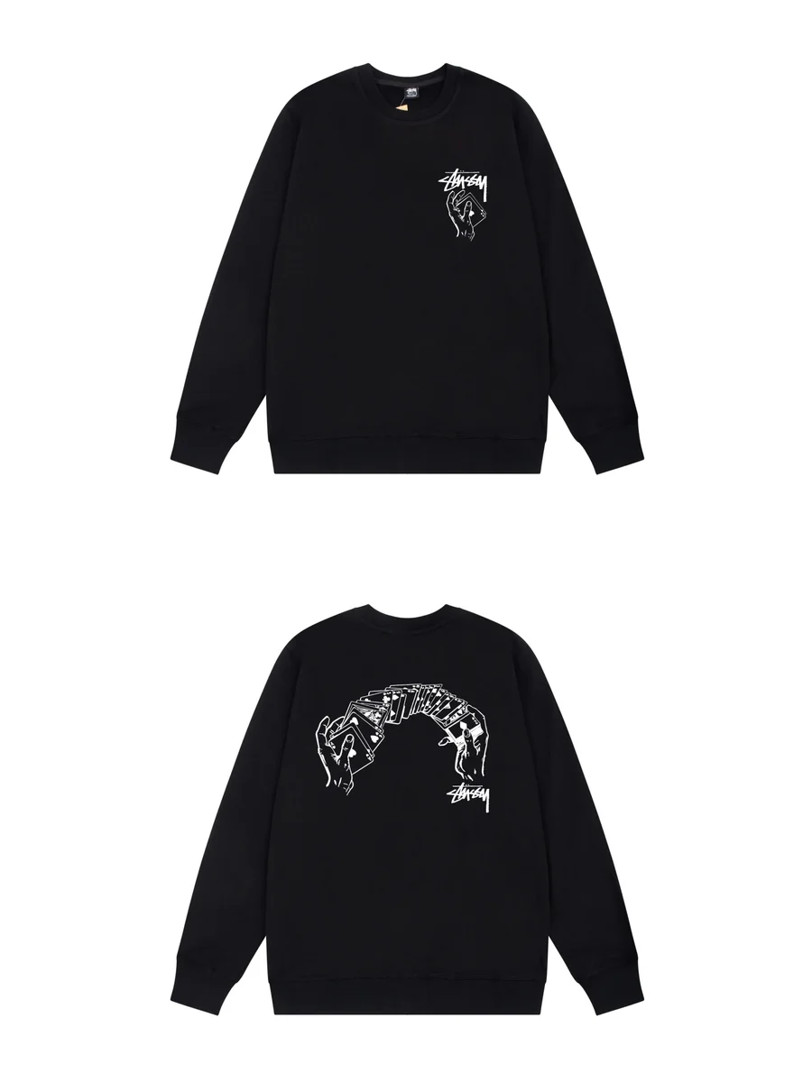 Stussy Stussy Stüssy Black Graphic Crewneck Sweatshirt Black - 1
