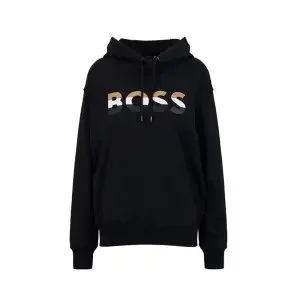 Hugo Boss Hugo Boss Metallic Logo Black Hoodie Black - 1