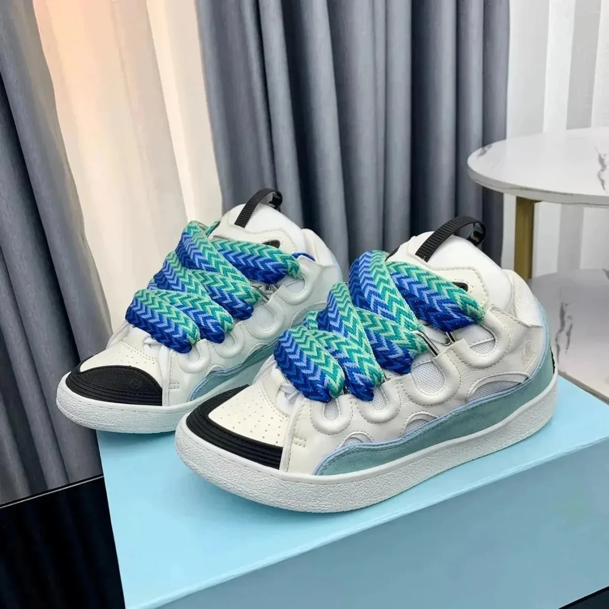 Maison Mihara Yasuhiro Maison Mihara Yasuhiro MMY 29 Blue/Green Chevron Sneakers White