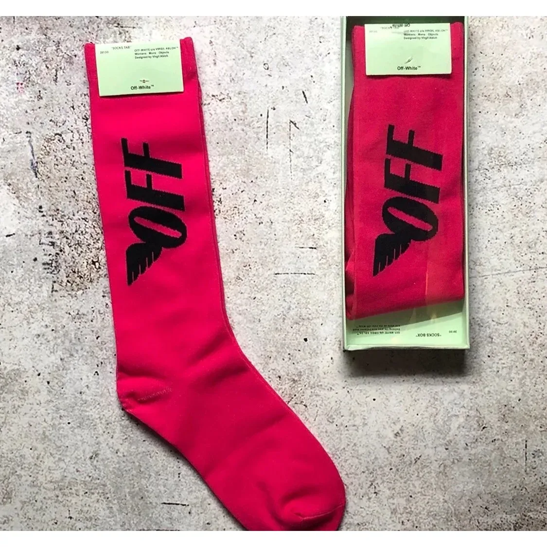 Off-White Off-White Fluorescent Pink Socks with 'OFF' Logo Pink - 1