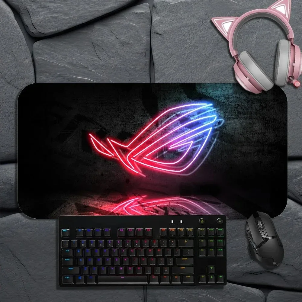 Other Neon Red/Blue ROG Logo Mousepad 01 Black - 1