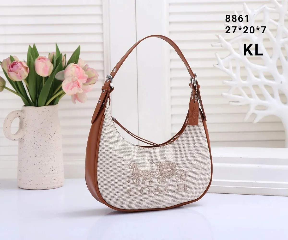 Coach Coach Horse & Carriage Canvas Tote Bag Beige Beige