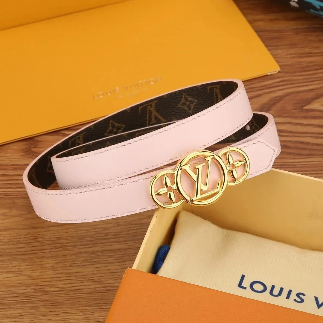 Louis Vuitton Louis Vuitton Monogram Pastel Pink Leather Belt Pink