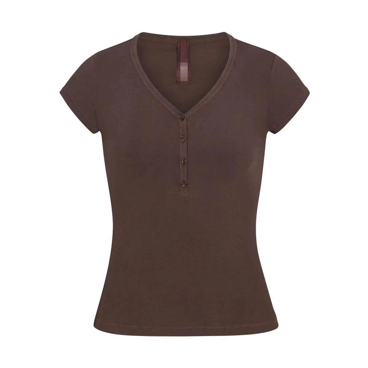 Other Coffee Brown Henley T-Shirt Brown - 1