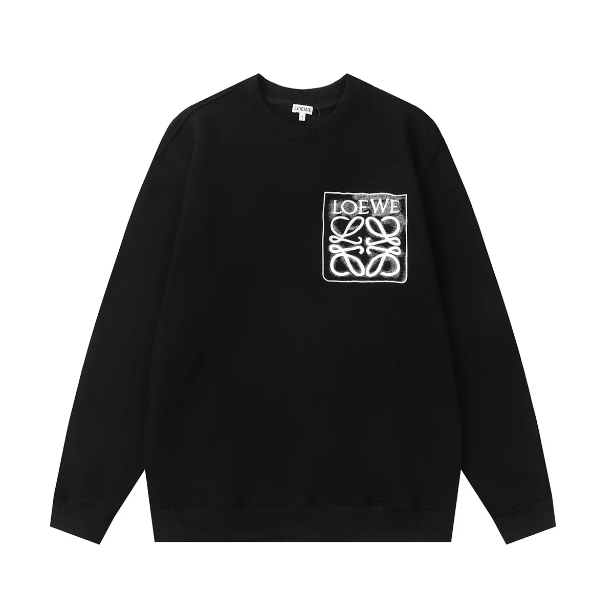 Loewe Loewe Anagram Black Logo Sweatshirt Black - 1