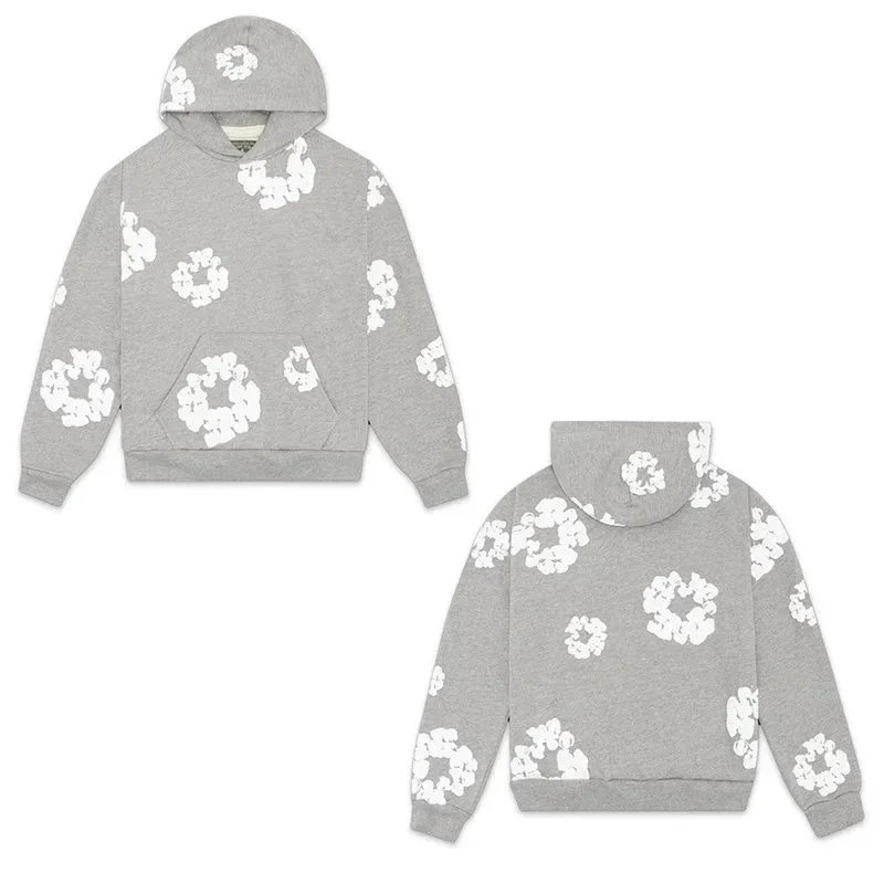 Travis Scott Cactus Jack Heather Grey/White Logo Hoodie Grey