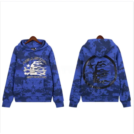 Hellstar Hellstar BB008 Blue Tie-Dye Hoodie Blue - 1