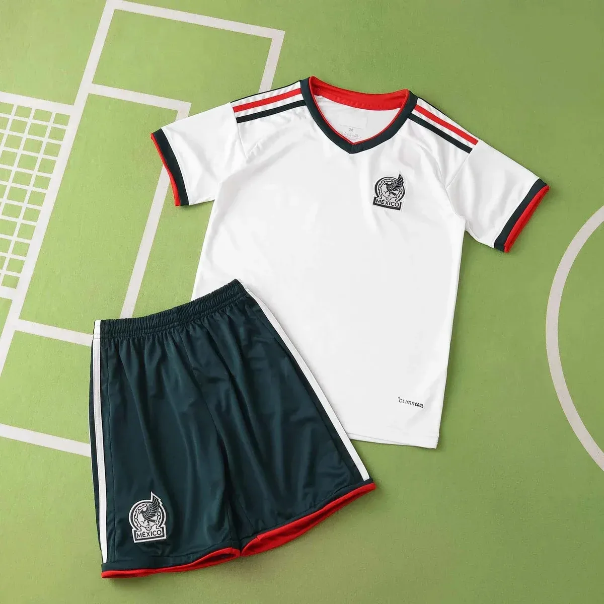Adidas Adidas Mexico Classic Football Jersey & Shorts Set White - 1