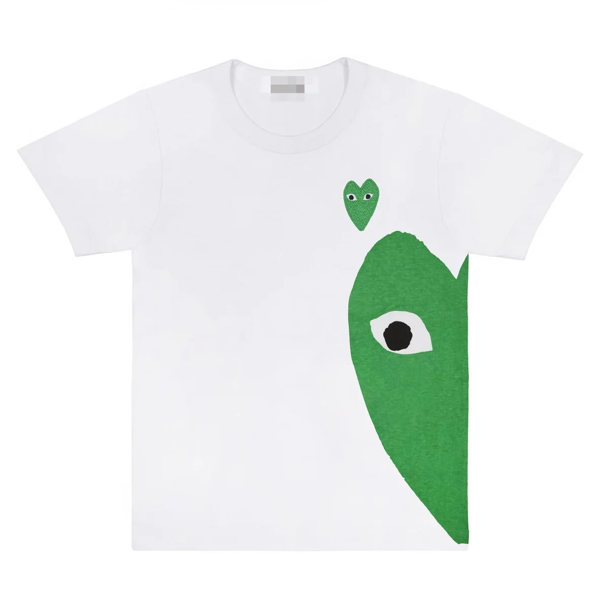 Comme des Garçons Comme des Garçons White with Green Heart T-Shirt White - 1
