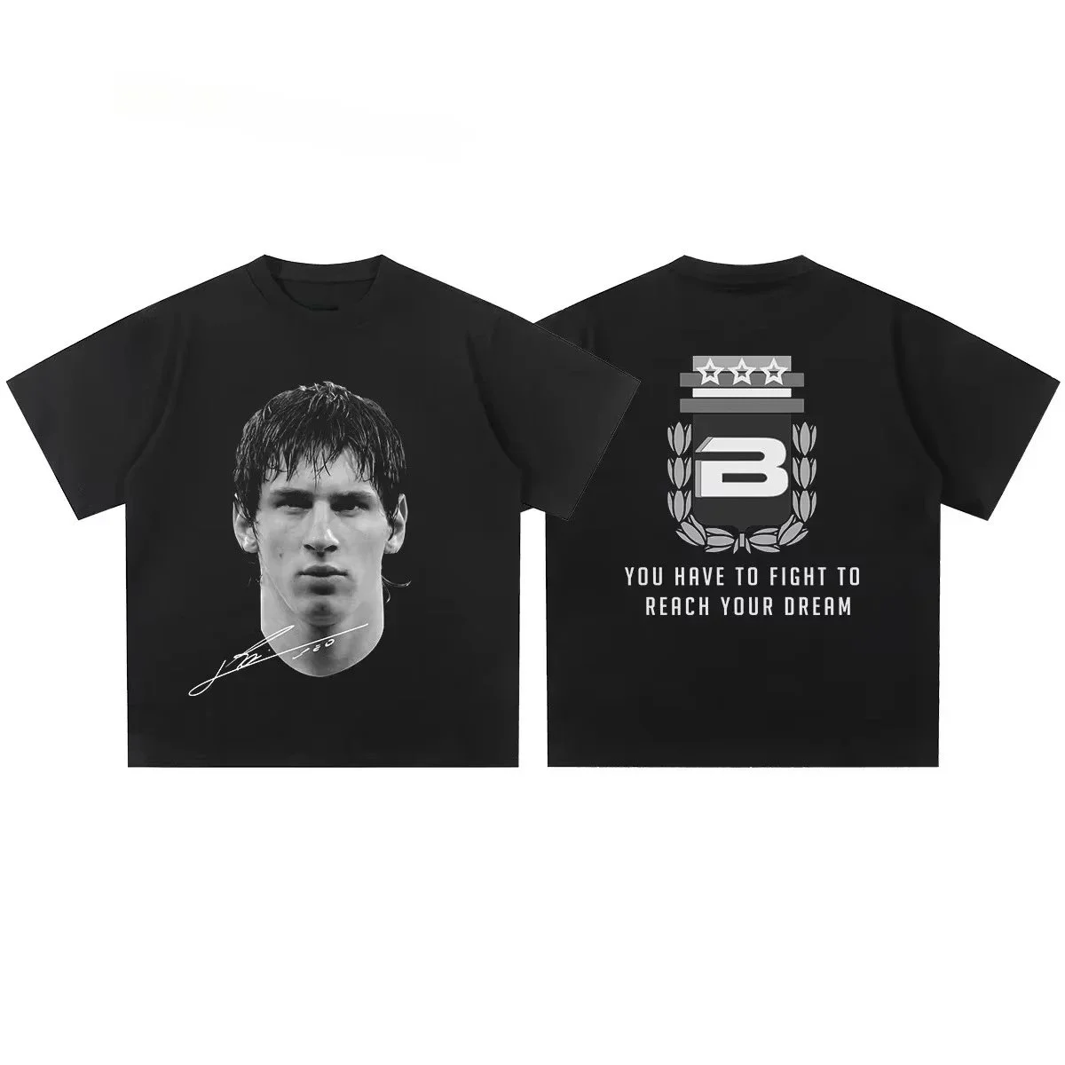 Other Black Messi Print T-Shirt Black - 1