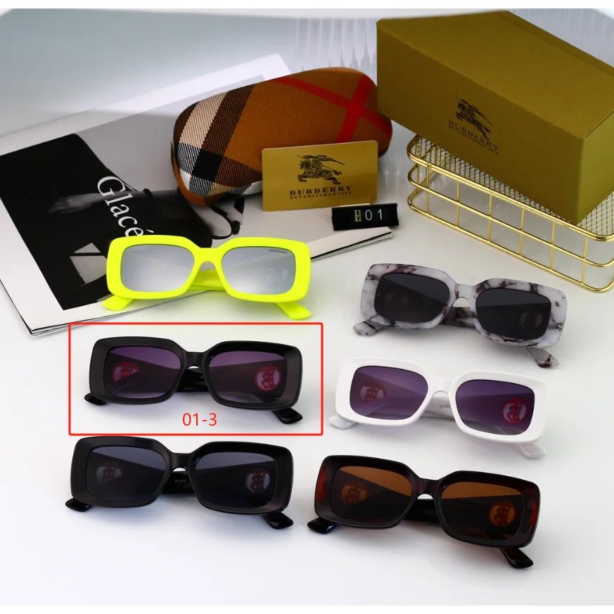 Burberry Burberry Classic Logo Sunglasses Black Purple Black - 1