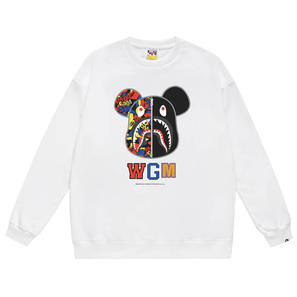 A Bathing Ape A Bathing Ape WGM Bear Graphic Crewneck Sweatshirt White White - 1