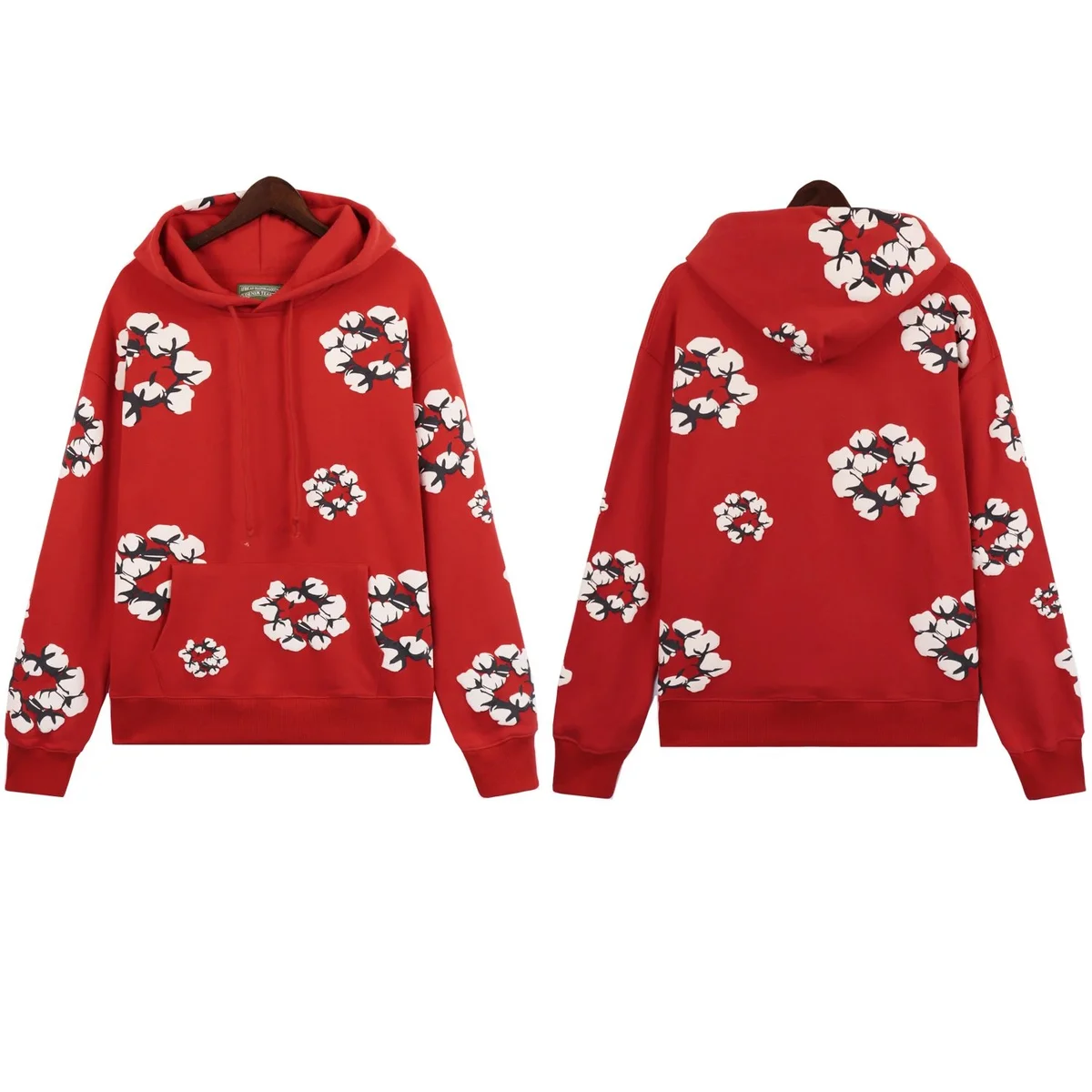 Needles Needles All-Over Cotton Flower Print Red Hoodie Red - 1