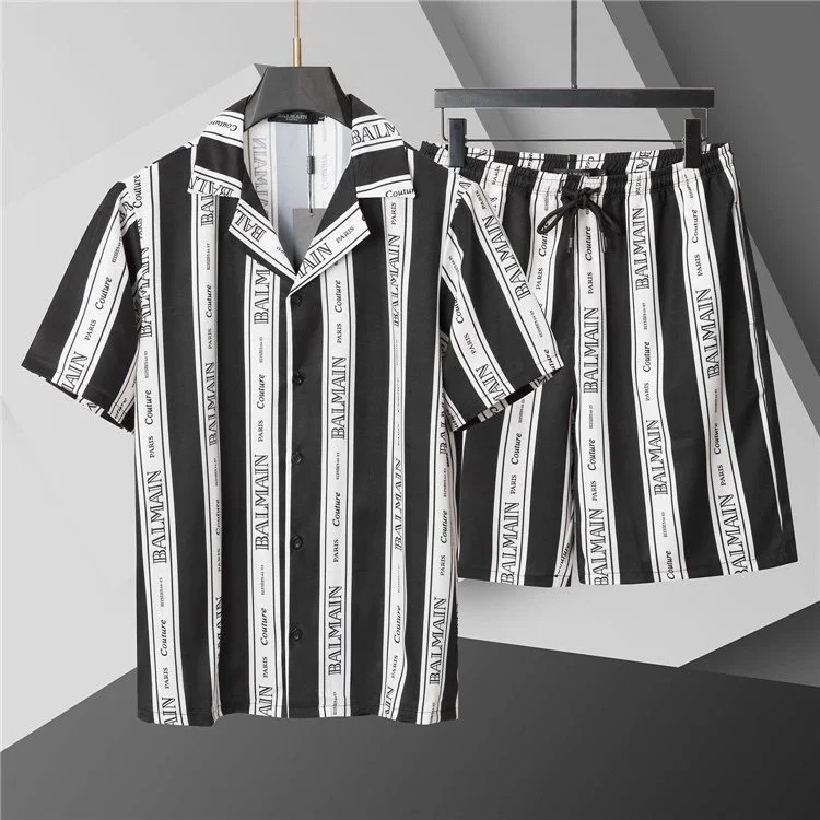 Balmain Balmain Striped Logo Co-ord Set Black/White Black - 1