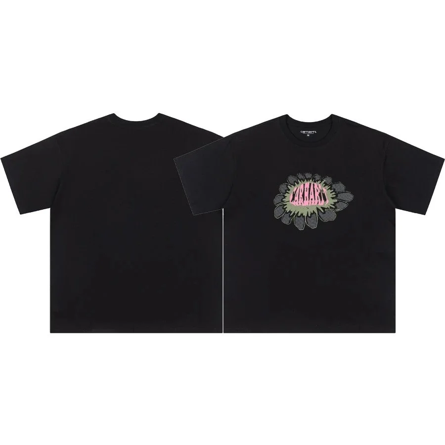 Carhartt Carhartt Floral Logo T-Shirt Black Black - 1