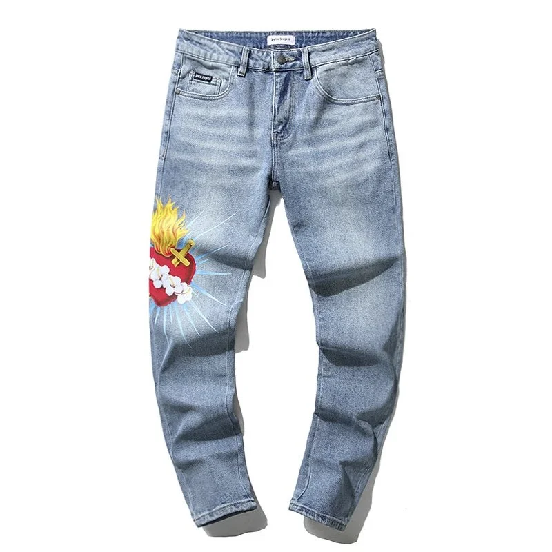 Other Unisex Light Blue Sacred Heart Jeans PA001 Blue - 1
