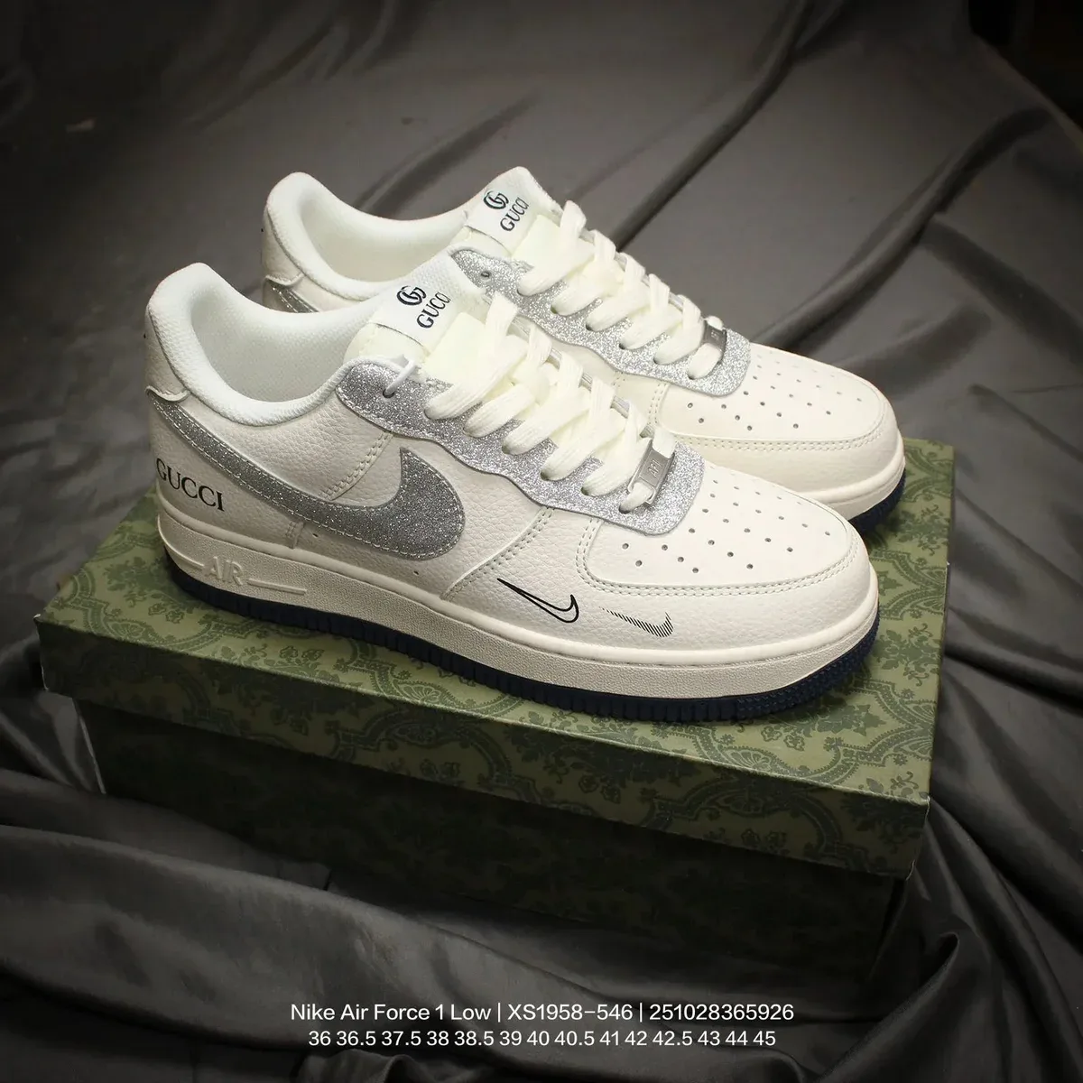 Nike Nike Air Force 1 Low Gucci White/Silver Sneakers White - 1