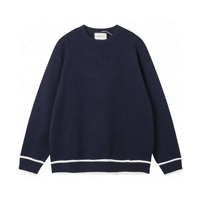 Gucci Gucci Interlocking G Navy/White Knit Sweater Navy