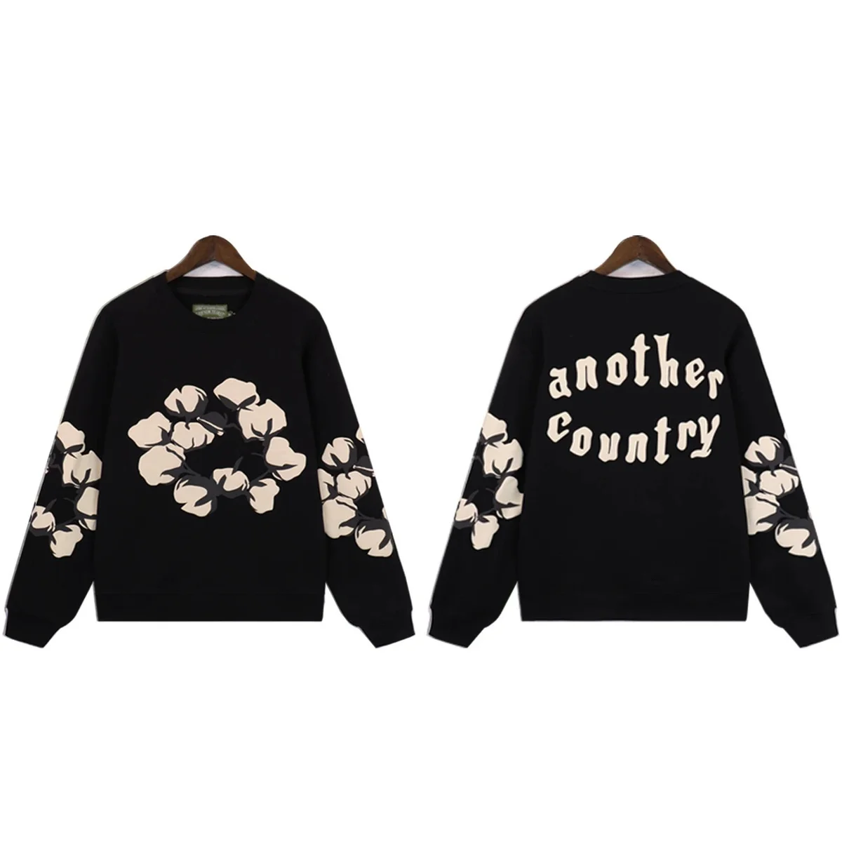 Other Black/Beige Floral Cotton Sweatshirt Black - 1
