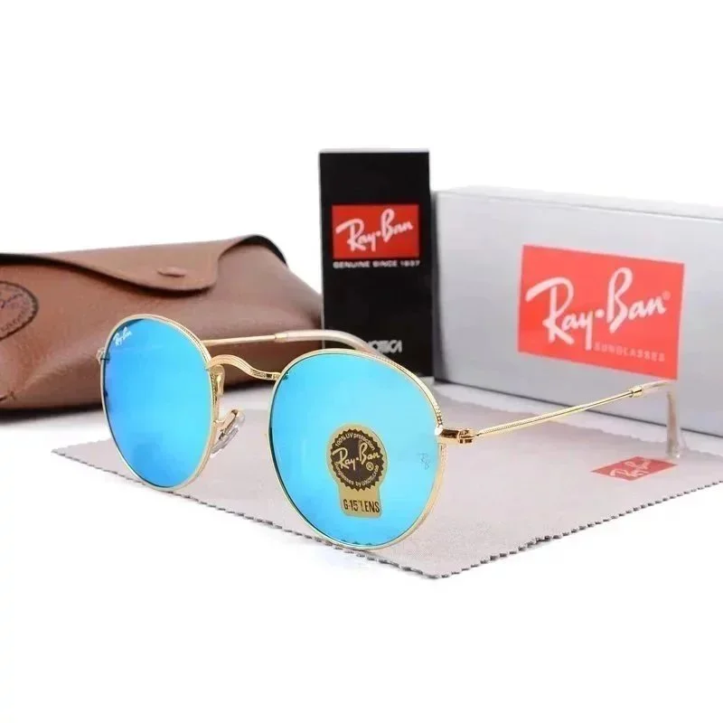 Ray-Ban Ray-Ban Iconic Round Blue Gold Sunglasses Blue - 1