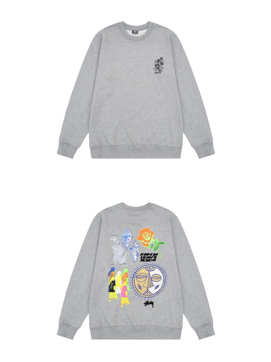 Stussy Stussy Stüssy Graphic Crewneck Sweatshirt Grey Grey - 1
