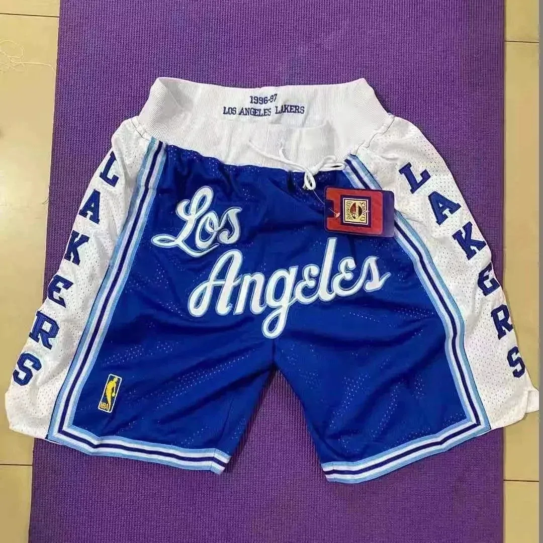 Nike Nike NBA Los Angeles Lakers Blue Embroidered Basketball Shorts Blue