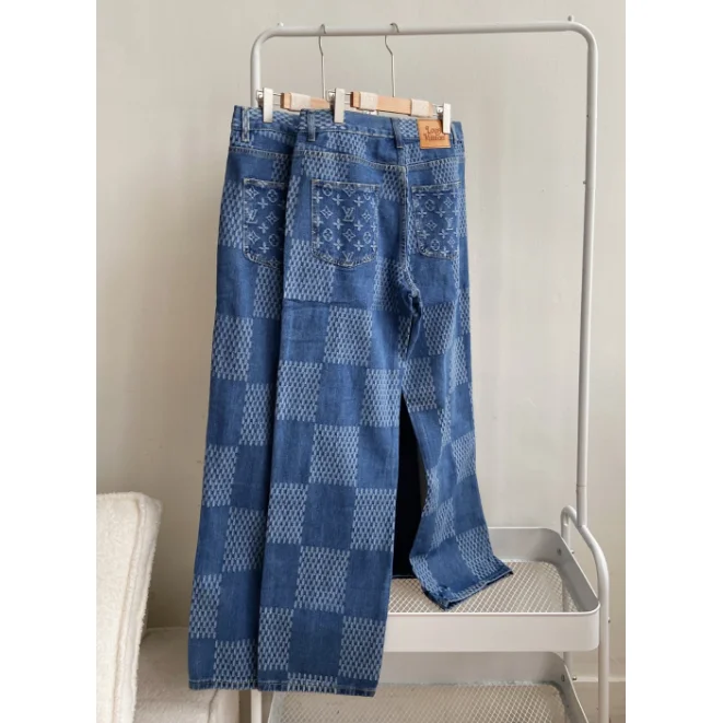 Louis Vuitton Louis Vuitton Blue Monogram Check Jeans Blue