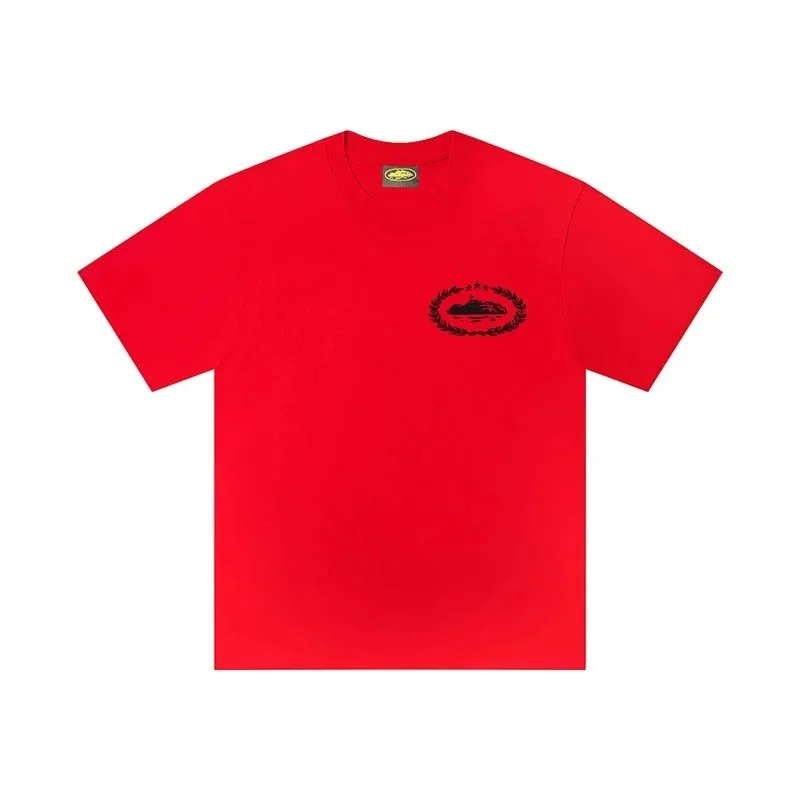 Other Red Solid T-Shirt with Black Graphic Red - 1