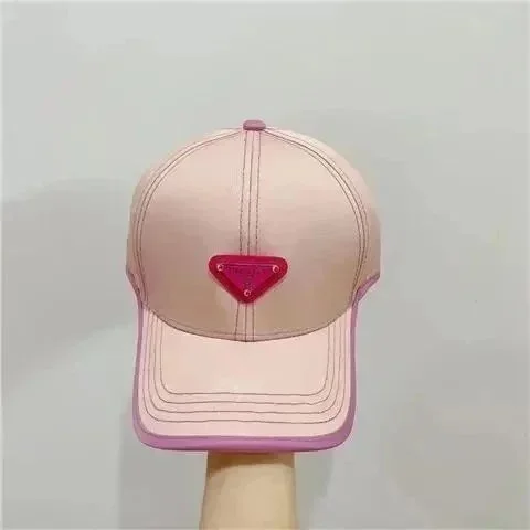 Prada Prada Pink Triangle Logo Cap Pink