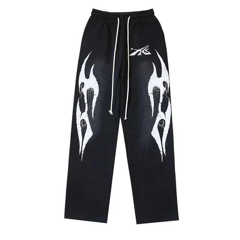 Other Black Flame Print Sweatpants Black - 1