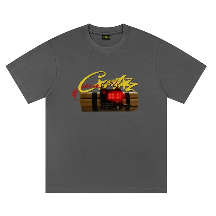 Other Unisex Grey 'Cult' T-Shirt with Bomb Print Grey - 1