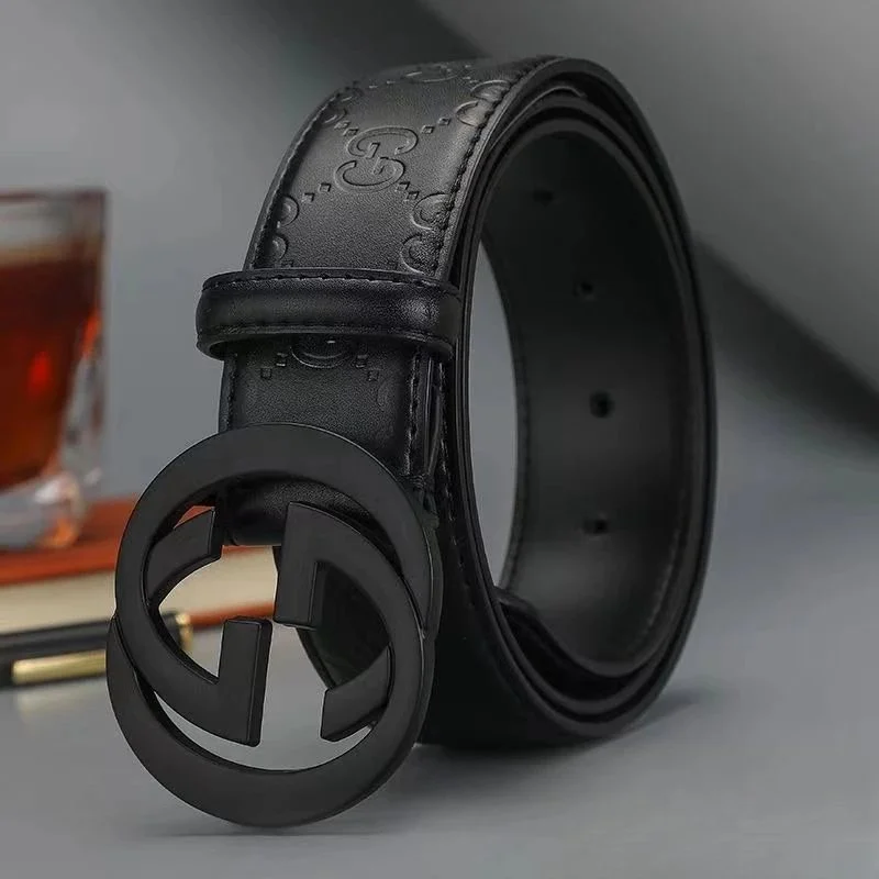 Gucci Gucci GG Belt Black Leather Belt Black - 1