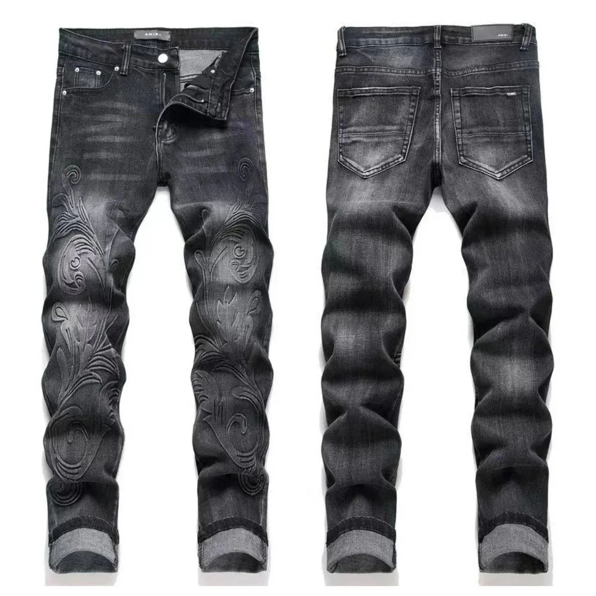Amiri Amiri MX1 Black Embroidered Jeans Black - 1