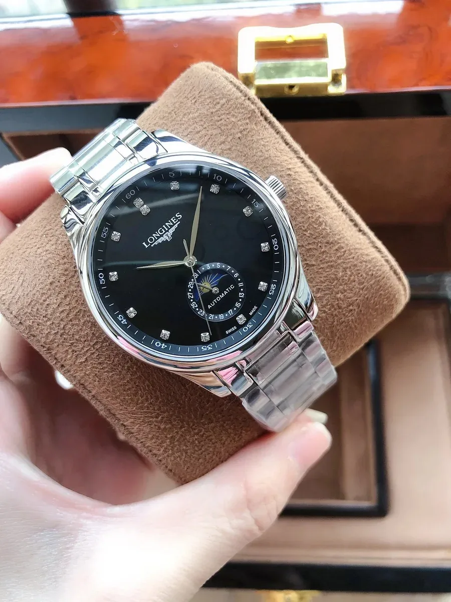 Longines Longines Master Collection Silver Case Black Dial Steel Watch Silver