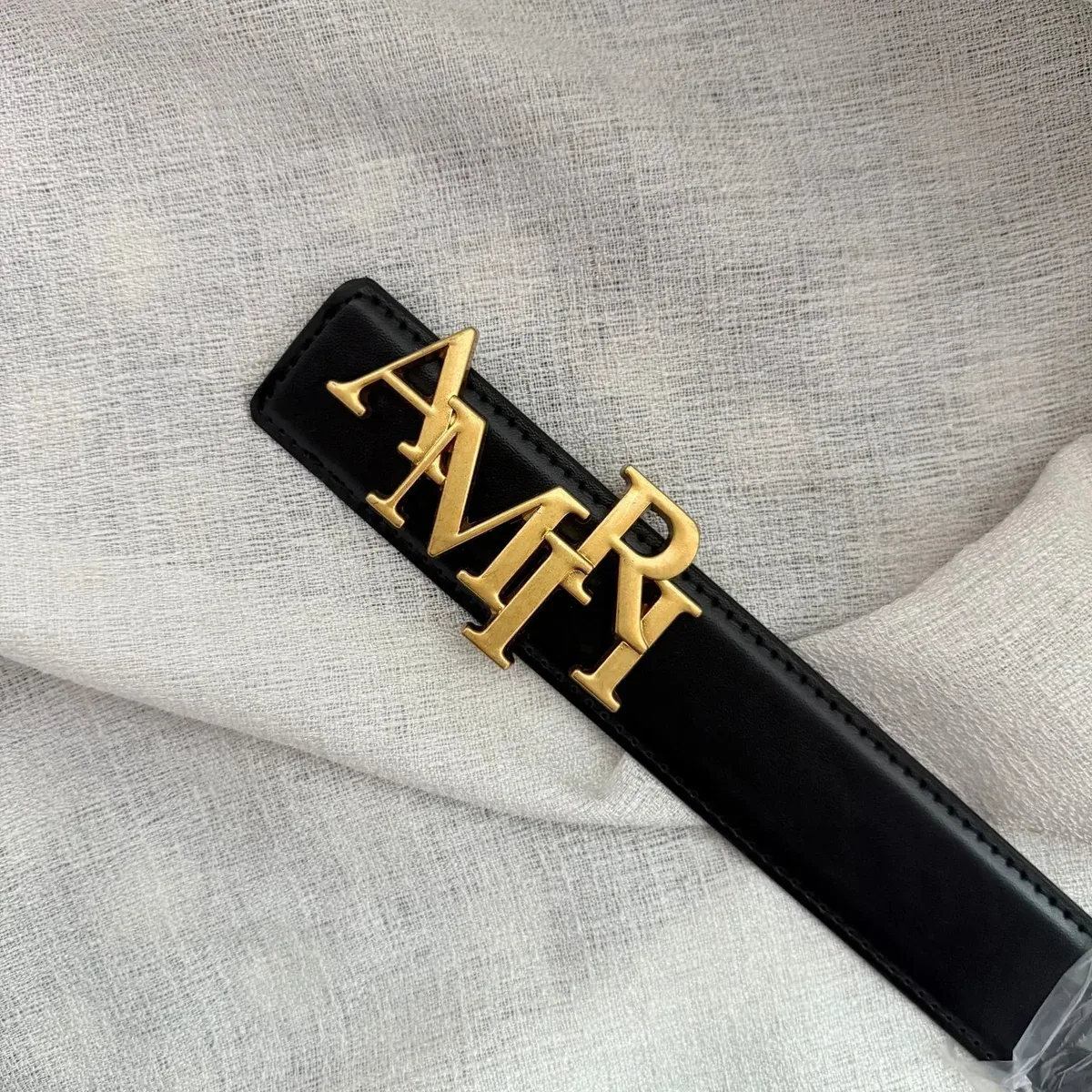 Amiri Amiri AMRI Logo Belt Copper Gold Black - 1