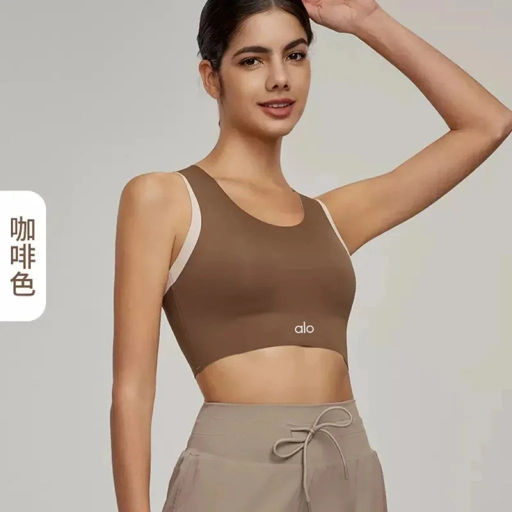 Alo Yoga Alo Coffee Brown Crop Top Brown - 1