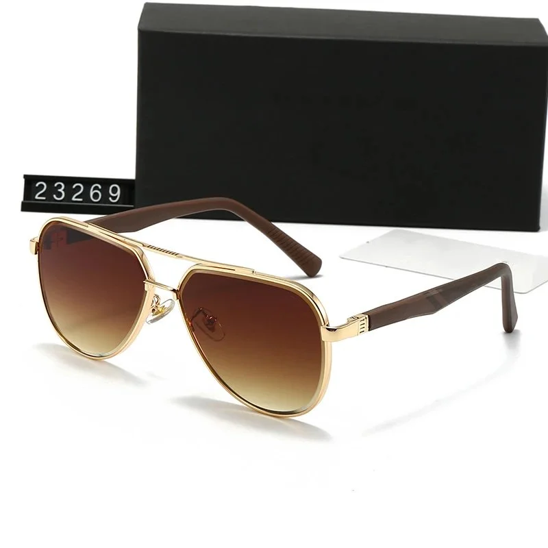 Other Unisex Gradient Brown Pilot Sunglasses Brown - 1