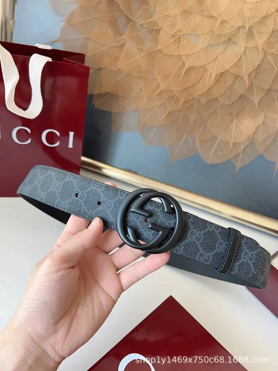Gucci Gucci GG Supreme Grey/Black Belt Grey