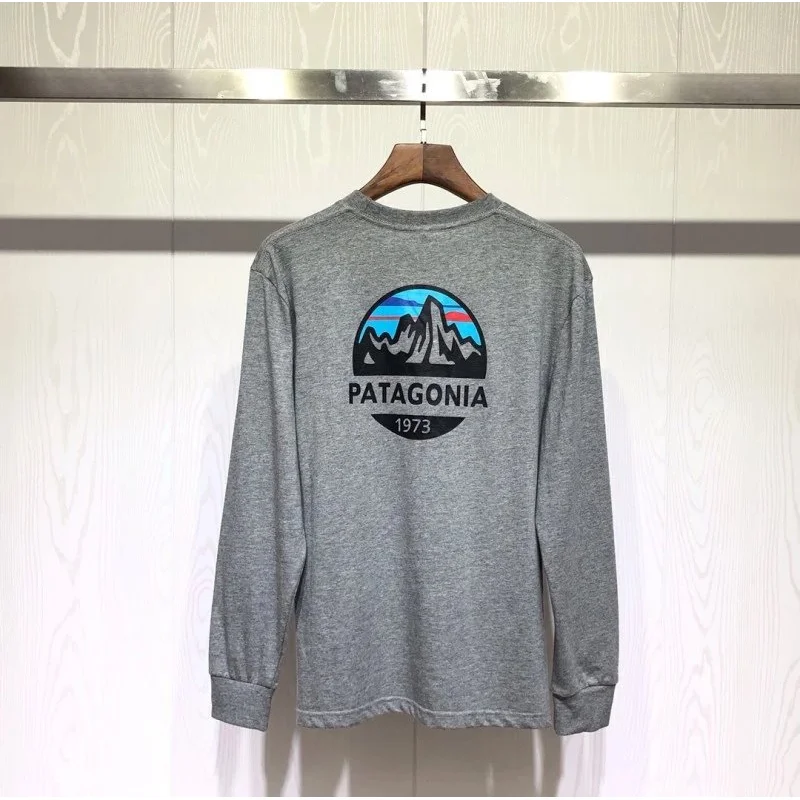 Patagonia Patagonia P-6 Logo Heather Grey Long Sleeve T-Shirt Grey - 1