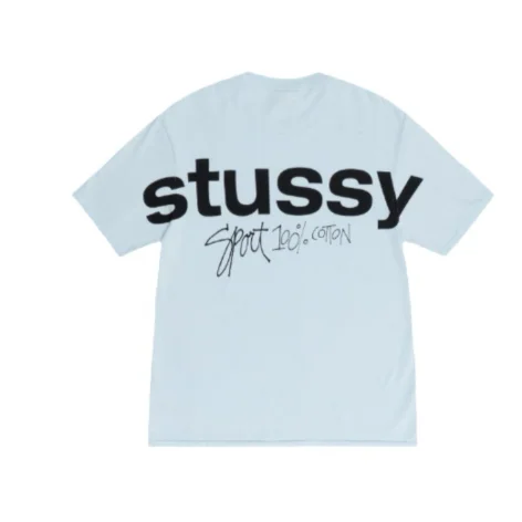 Stussy Stussy Sport 100% Cotton Light Blue T-Shirt Blue - 1