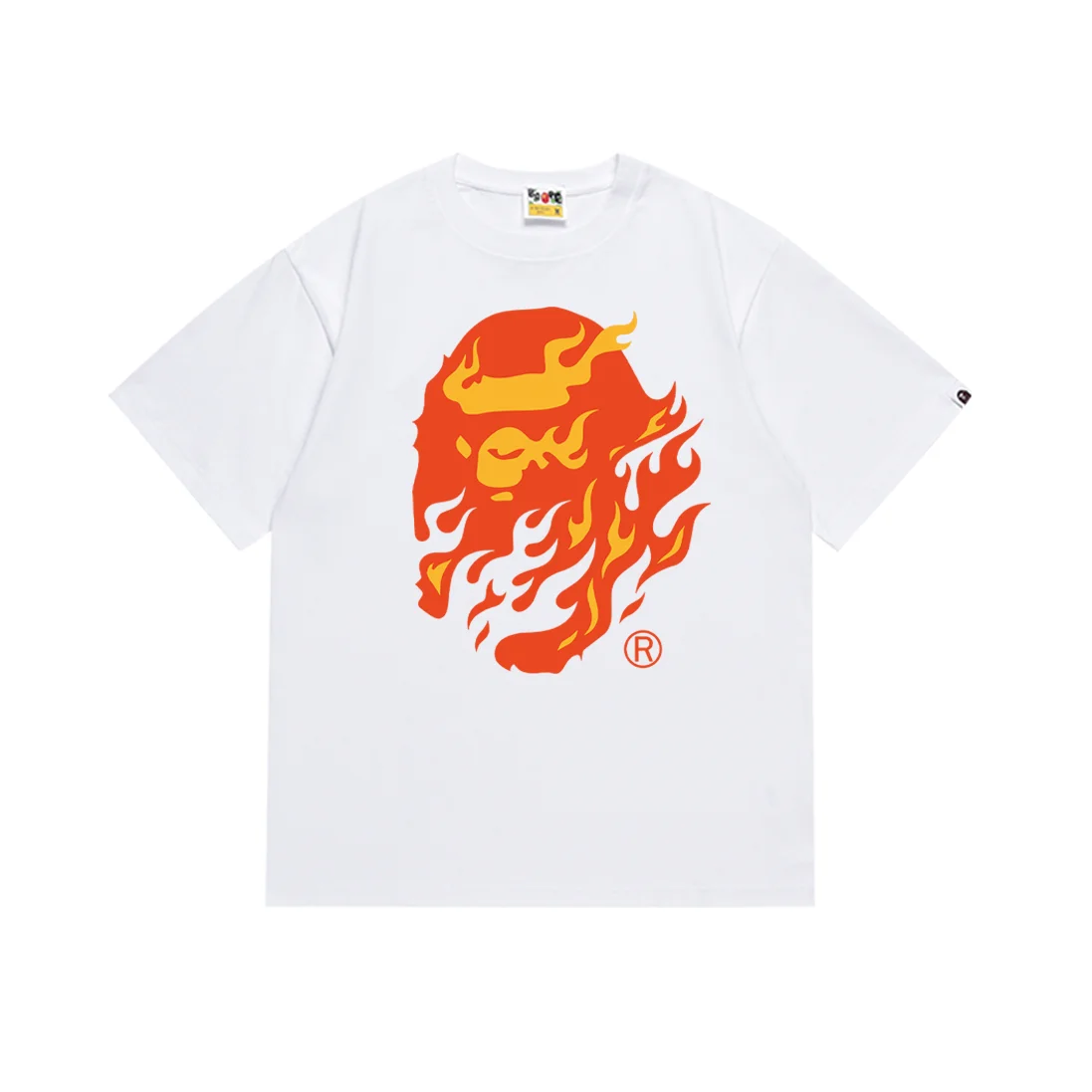A Bathing Ape A Bathing Ape BAPE STA Flame Head White T-Shirt White - 1