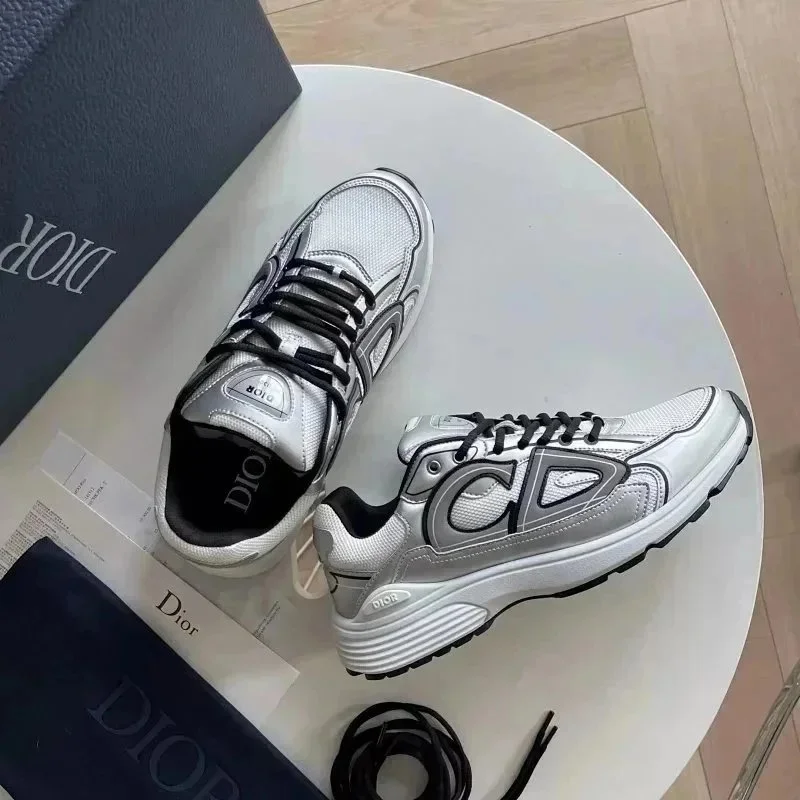 Dior Dior Air Force 1 Silver/Black Sneakers Silver - 1
