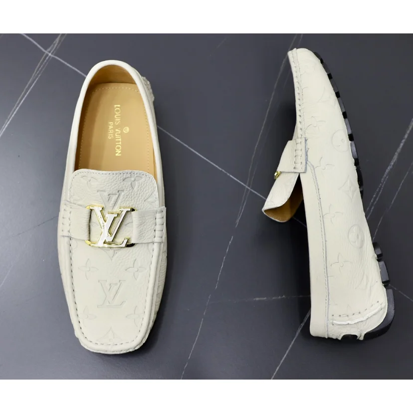 Louis Vuitton Tabi White Monogram Loafers