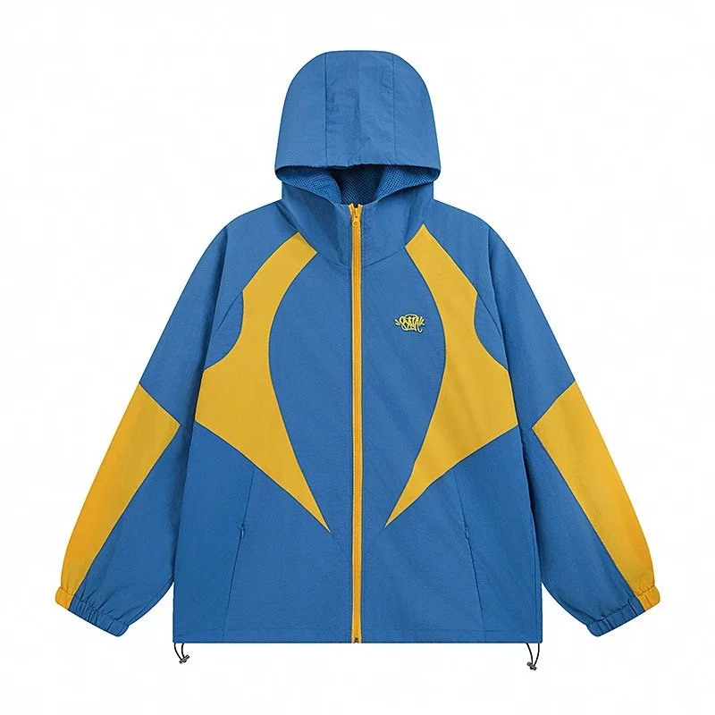Other Blue & Yellow Colorblock Windbreaker Jacket Blue - 1