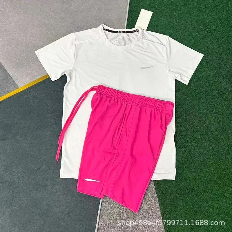 Nike Nike Air Crystal White + D218 Pink Shorts Set Pink - 1