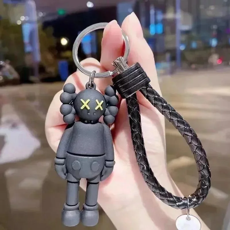 Other KAWS Keychain Black Grey Keyring Black - 1