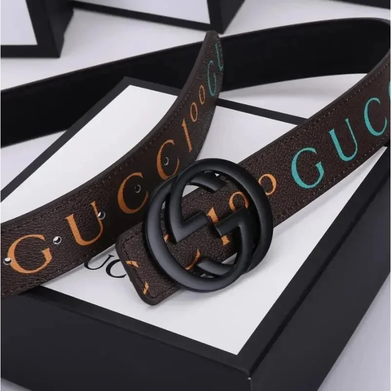 Gucci Gucci GG Supreme A-1 Black Label Brown/Orange/Turquoise Belt Brown