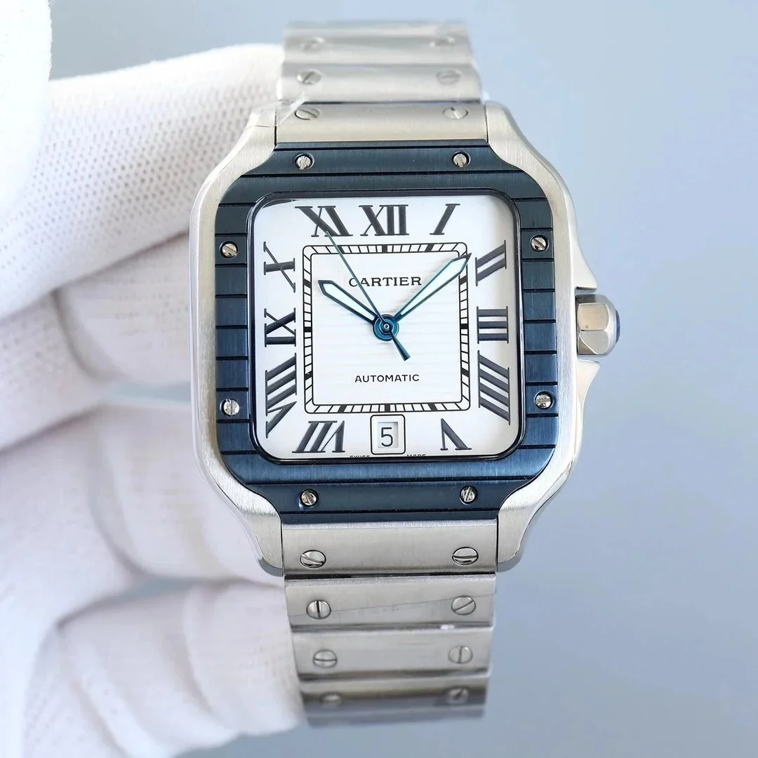Cartier Cartier Santos Dumont Silver/Blue Watch Silver