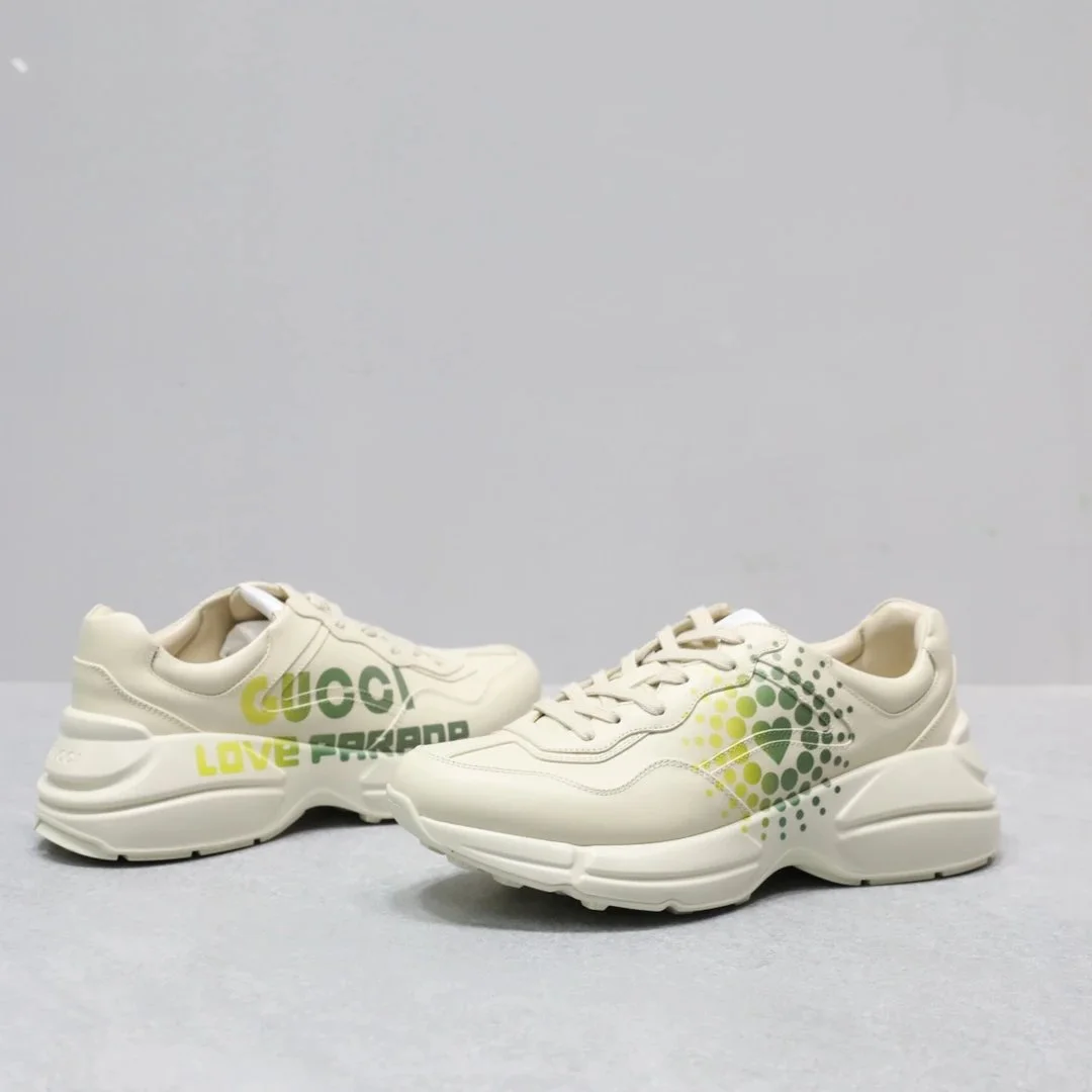 Gucci Gucci Love Parade Cream Green Yellow Sneakers Cream