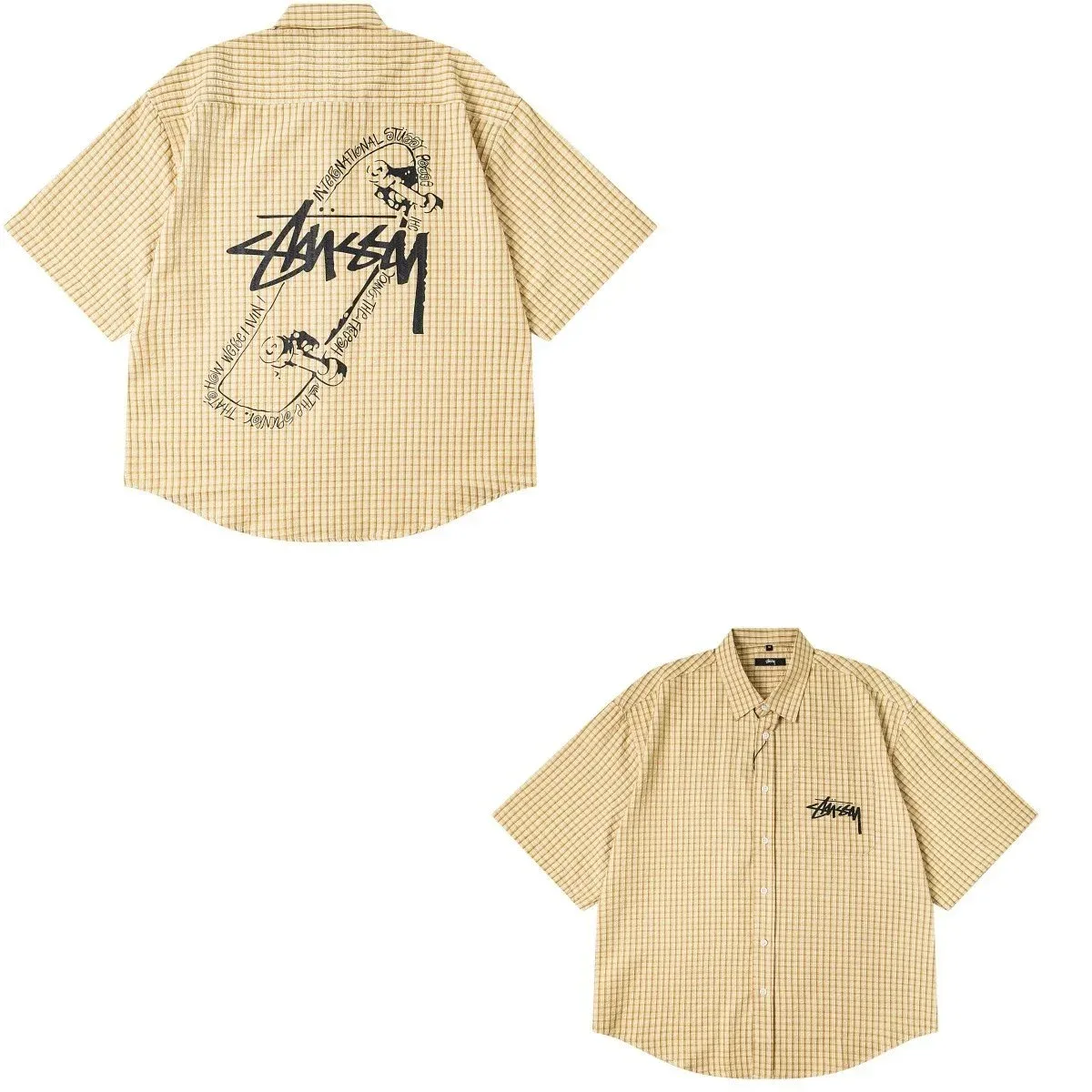 Stussy Stussy Stüssy Oversized Checkered Shirt 6973 Yellow Yellow - 1